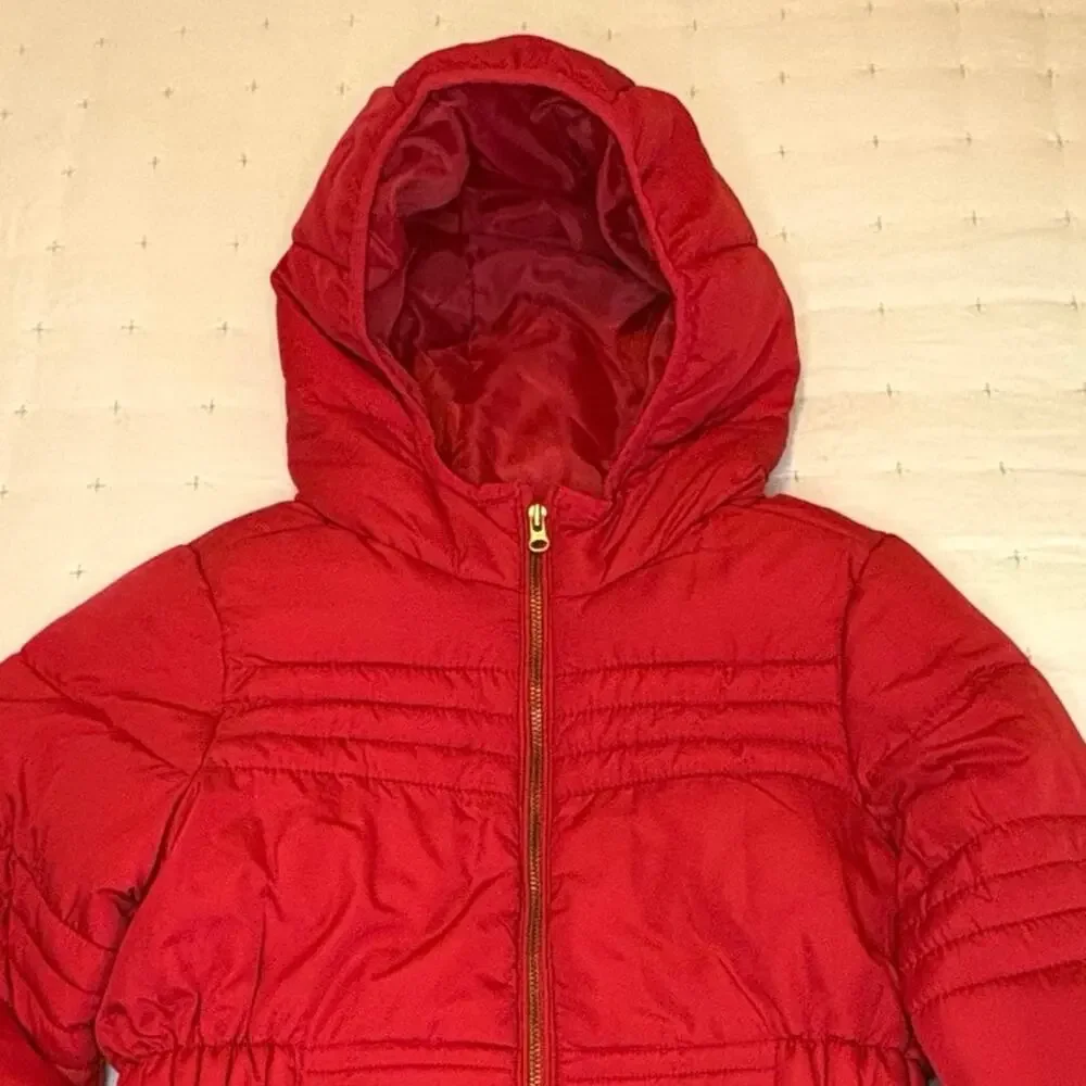 Joe Fresh Hooded Puffer Coat Jacket Girls 4/4T Red